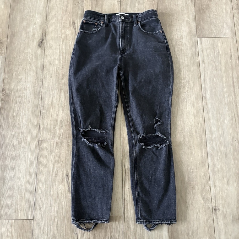 Abercrombie & Fitch‎ the Ankle Straight Ultra High Rise Jeans Size 27/4 Black